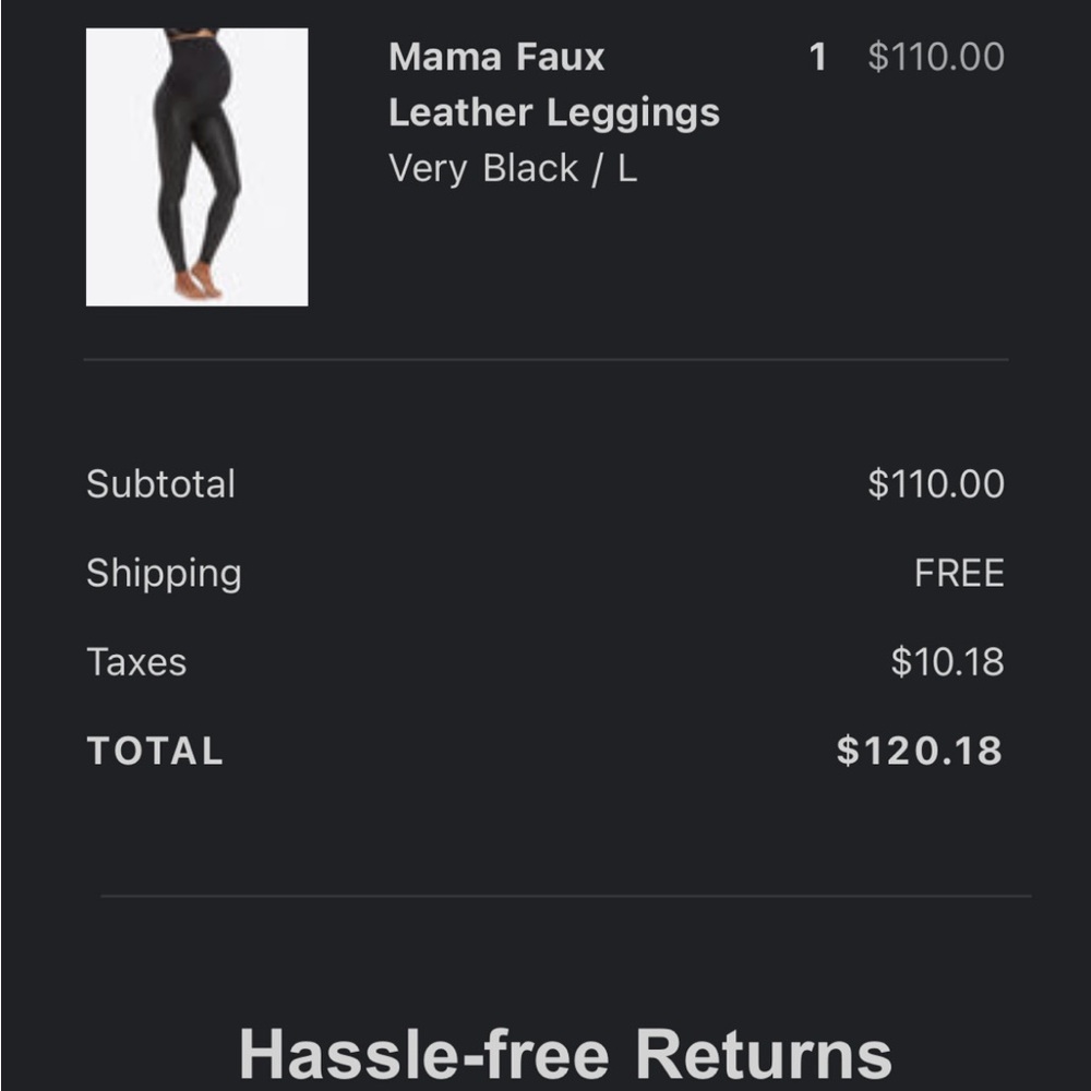 Spanx Mama faux leather leggings
